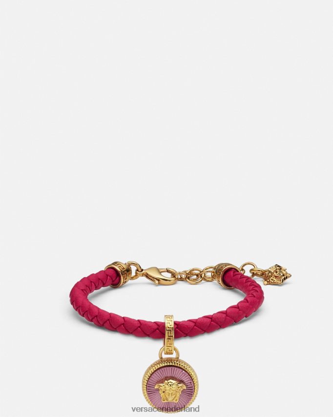 Versace Medusa Biggie leren armband vrouwen fuchsia accessoires J2T4F4729