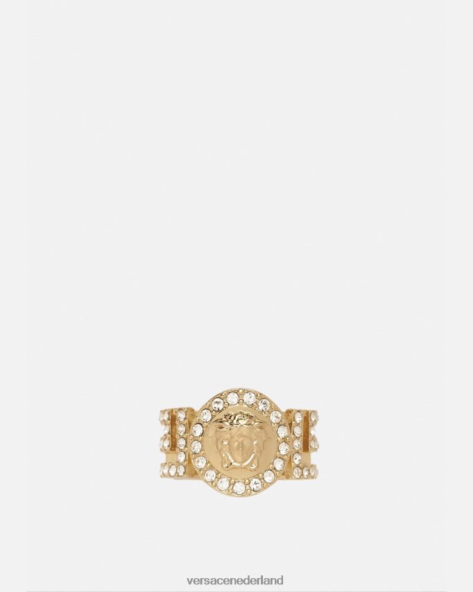 Versace kristallen la medusa-ring vrouwen goud accessoires J2T4F4789