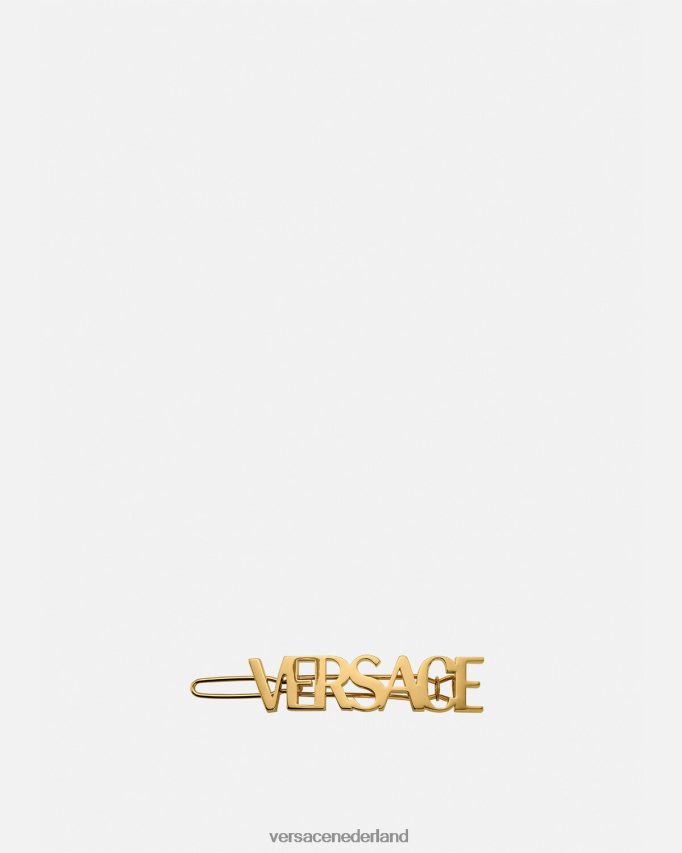 Versace logo rechter haarclip vrouwen goud accessoires J2T4F4848