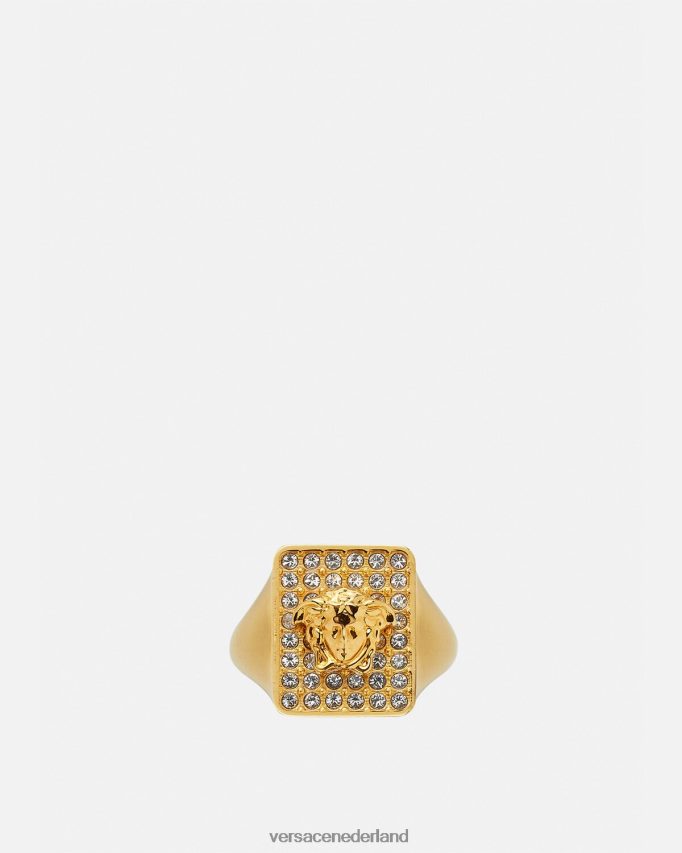 Versace tegels kristallen ring vrouwen goud accessoires J2T4F4810