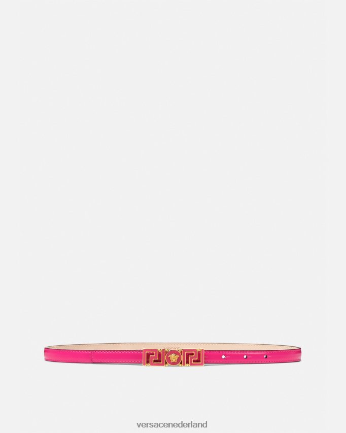 Versace Greca godin dunne leren riem vrouwen roze accessoires J2T4F4543