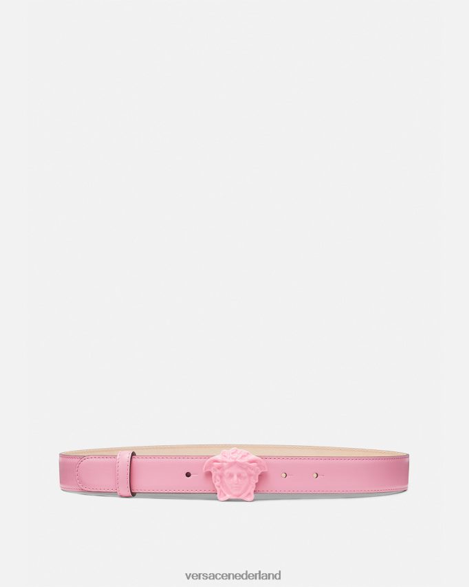 Versace leren riem van la medusa vrouwen roze accessoires J2T4F4527