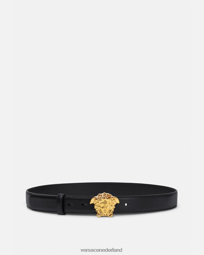 Versace leren riem van la medusa vrouwen zwart accessoires J2T4F4528