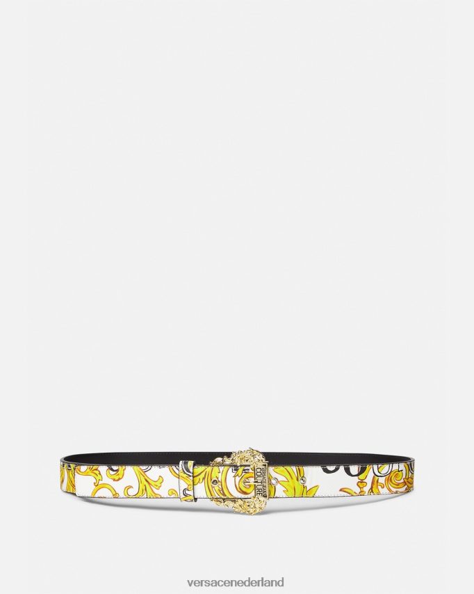 Versace logo couture1 riem vrouwen goud en wit accessoires J2T4F42352