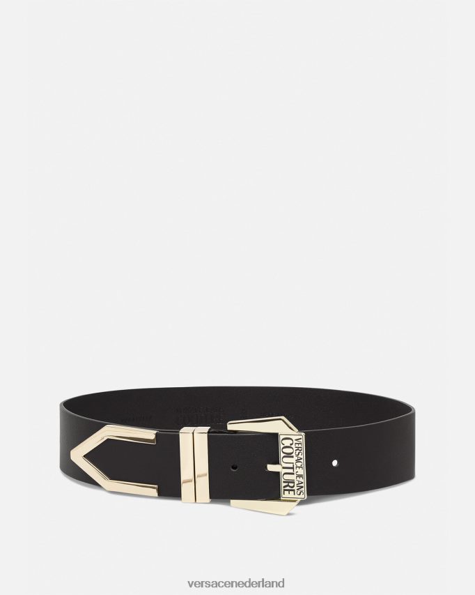 Versace riem met logo vrouwen zwart accessoires J2T4F42334