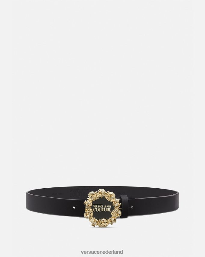 Versace riem met logo vrouwen zwart accessoires J2T4F42340