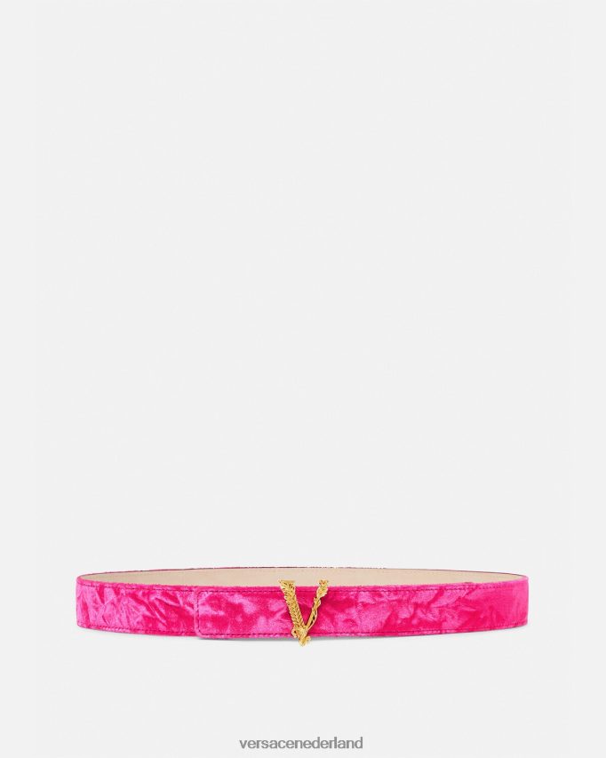 Versace virtuele fluwelen riem vrouwen roze accessoires J2T4F4552