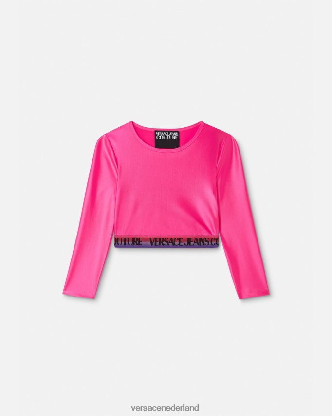 Versace croptop met logo vrouwen fuchsia kleding J2T4F42214