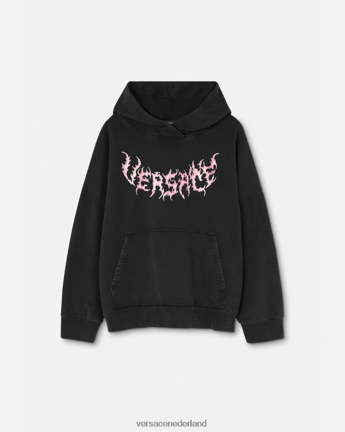 Versace logo-hoodie vrouwen zwart kleding J2T4F4144