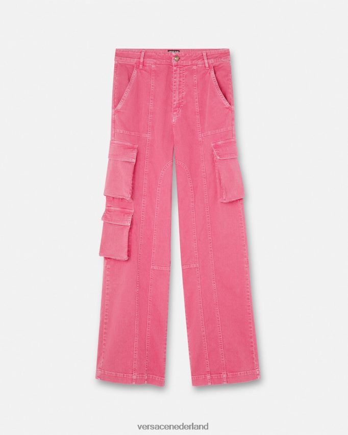 Versace cargojeans met rechte pijpen vrouwen fuchsia kleding J2T4F42243