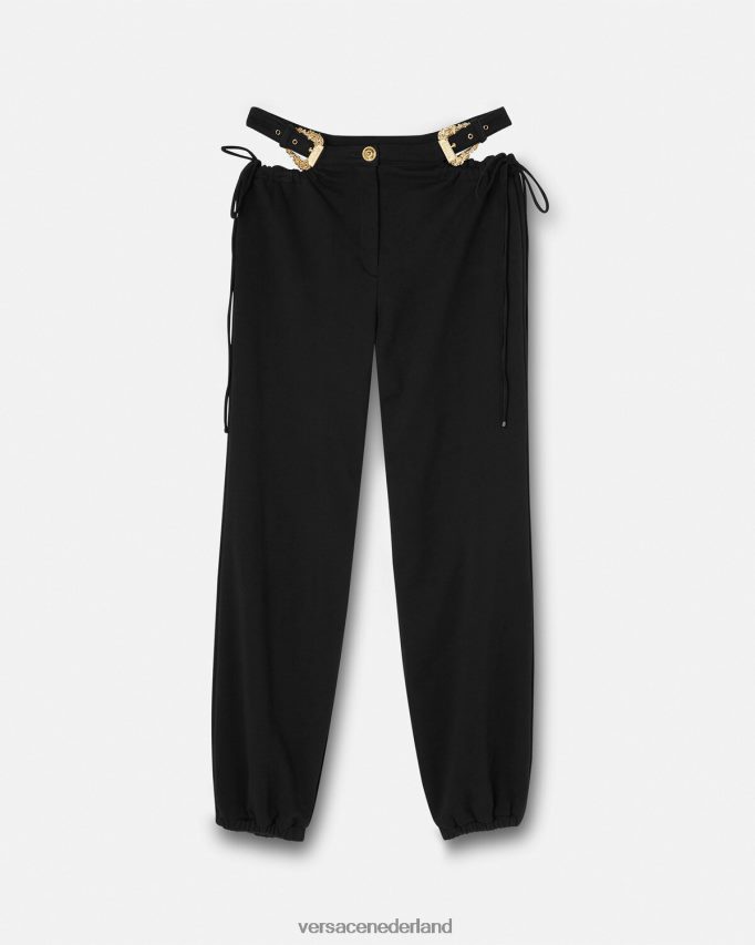 Versace barokke joggingbroek met gesp vrouwen zwart kleding J2T4F42244