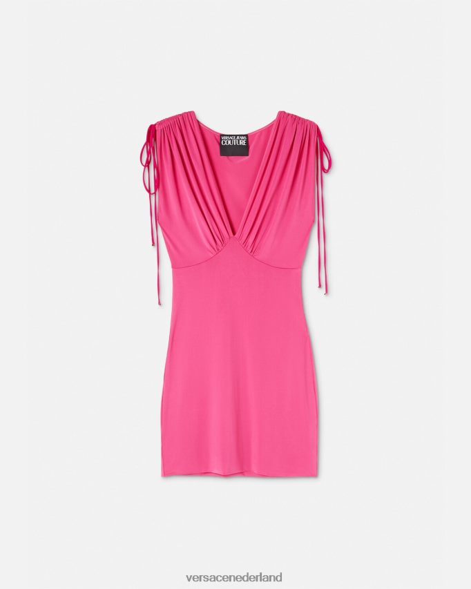 Versace Mini-jurk met ruches vrouwen fuchsia kleding J2T4F42193