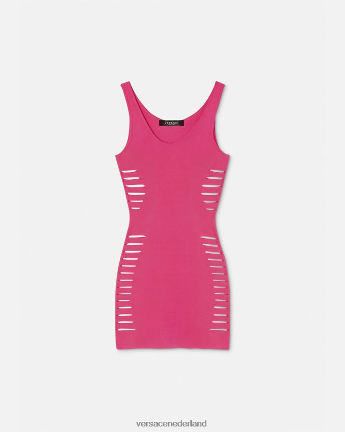 Versace gesneden gebreide mini-jurk vrouwen roze kleding J2T4F447