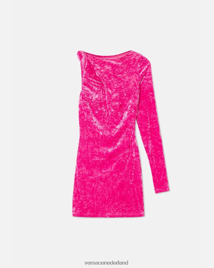 Versace opgerolde fluwelen mini-jurk vrouwen fuchsia kleding J2T4F474