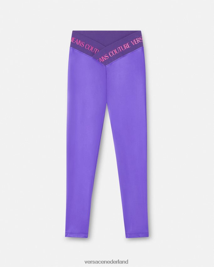 Versace legging met logo vrouwen paars kleding J2T4F42240