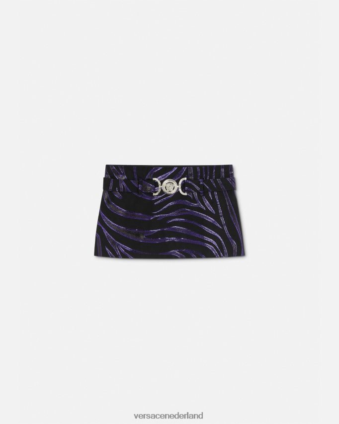 Versace minirok met zebramedusa '95 vrouwen print & violet kleding J2T4F4126