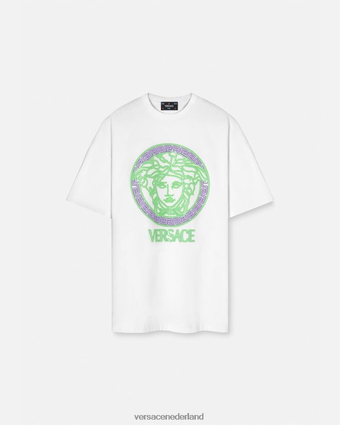 Versace T-shirt met Medusa-logo vrouwen wit kleding J2T4F4135