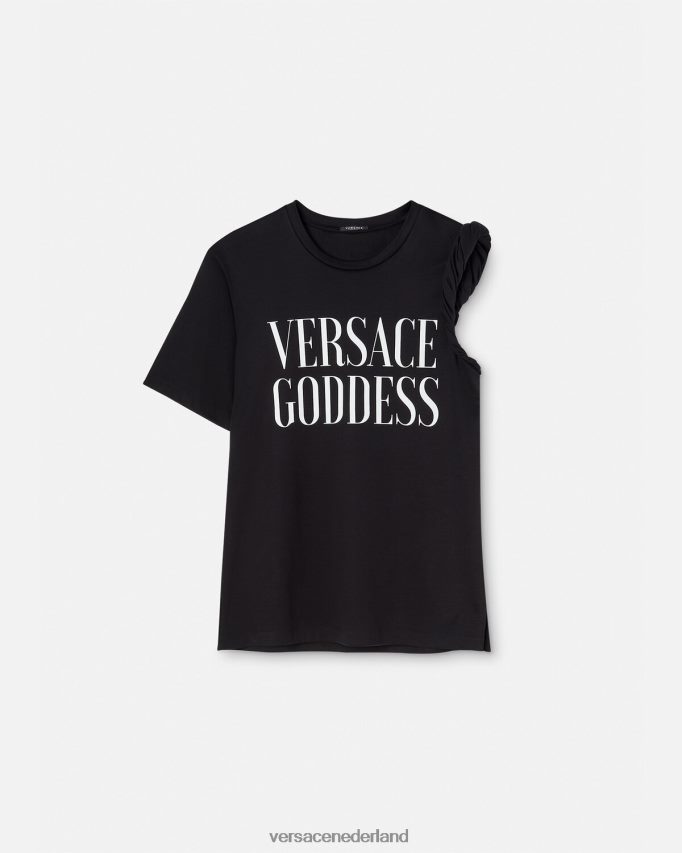 Versace godin opgerold t-shirt vrouwen zwart kleding J2T4F4155