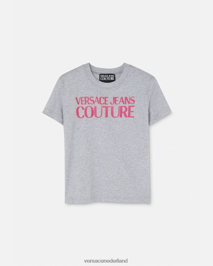 Versace logo-T-shirt vrouwen grijs kleding J2T4F42171