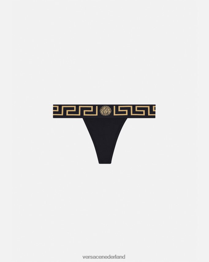 Versace Greca grensstring vrouwen zwart ondergoed en strandkleding J2T4F41051