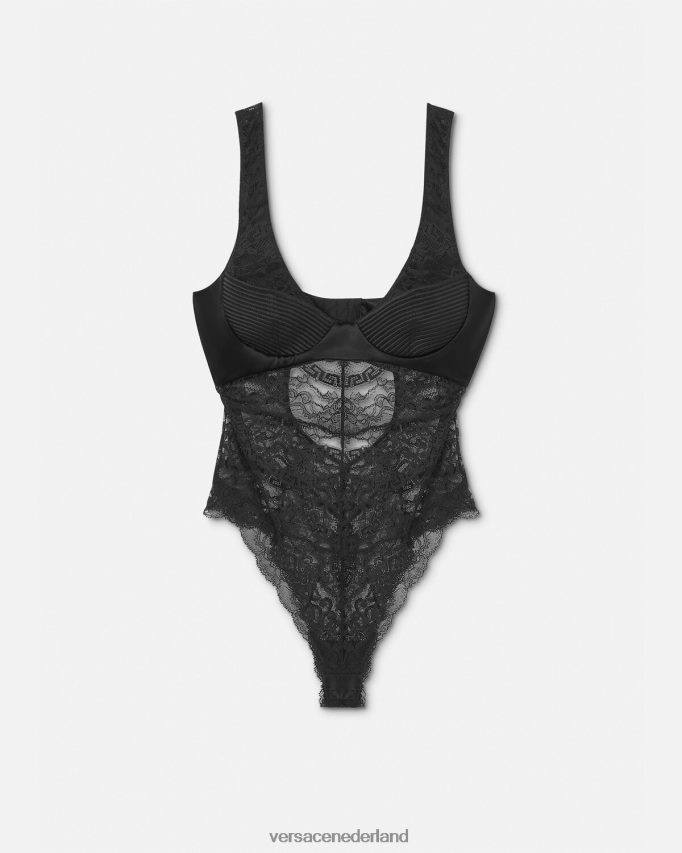 Versace kanten bodysuit vrouwen zwart ondergoed en strandkleding J2T4F41068