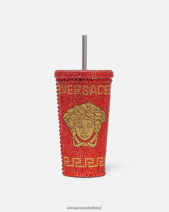 Versace Kristallen Medusa reisbeker vrouwen rood ondergoed en strandkleding J2T4F41207