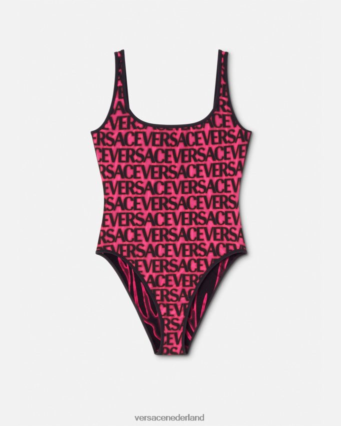 Versace omkeerbaar badpak vrouwen fuchsia & print ondergoed en strandkleding J2T4F41170