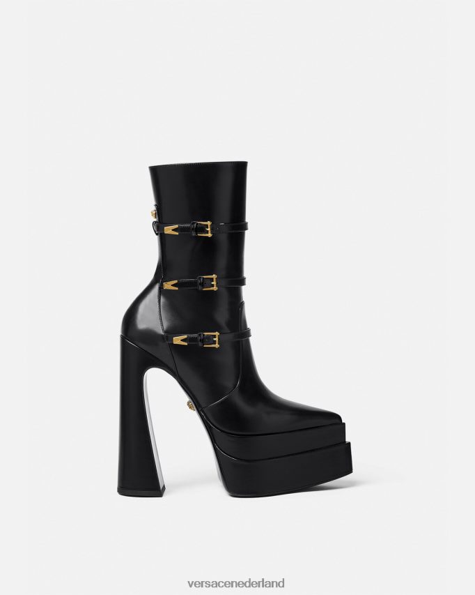 Versace aevitas puntige platformlaarzen vrouwen zwart schoen J2T4F4418