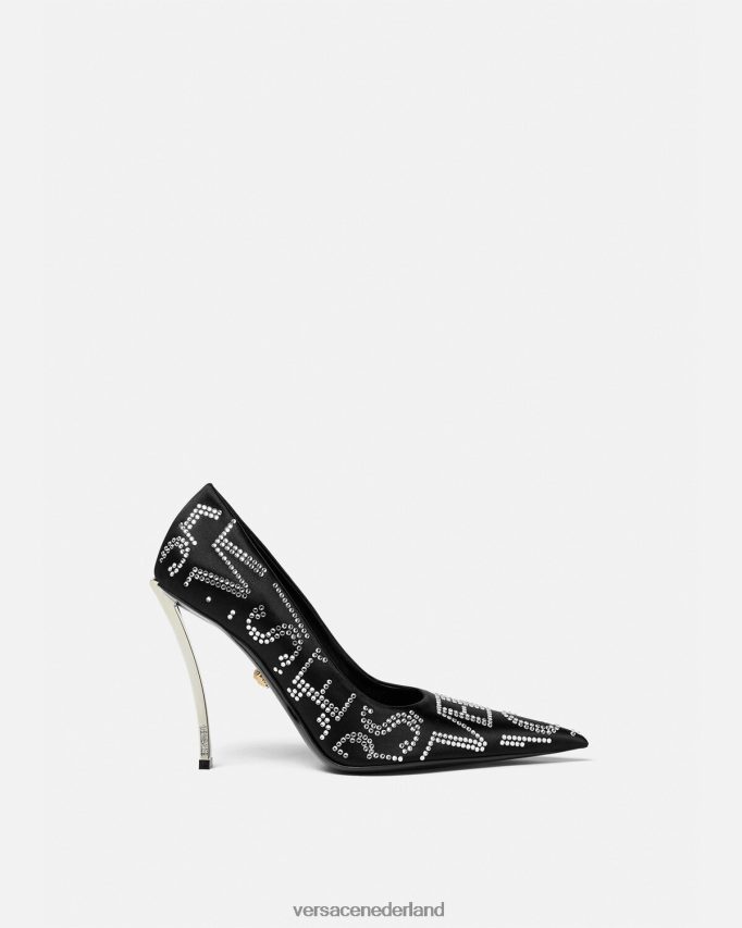 Versace allover pin-point pumps vrouwen zwart schoen J2T4F4403