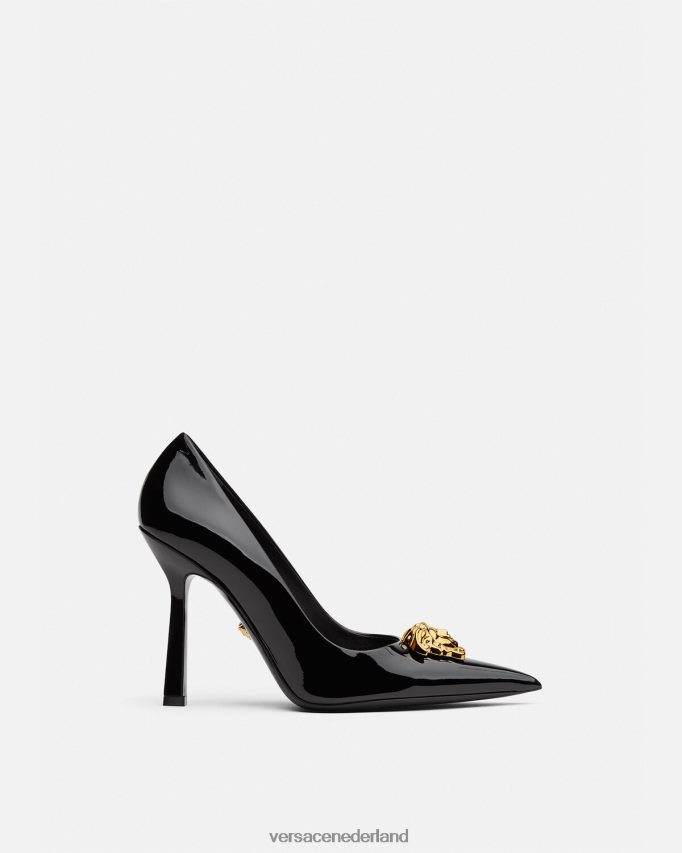 Versace la medusa lakleren pumps vrouwen zwart schoen J2T4F4488