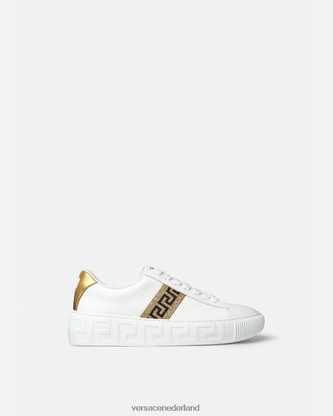 Versace Griekse sneakers vrouwen wit goud schoen J2T4F4501