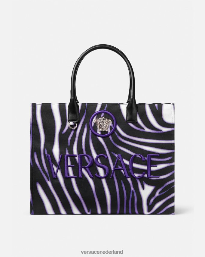 Versace Zebra grote draagtas vrouwen print & violet Tassen J2T4F4349