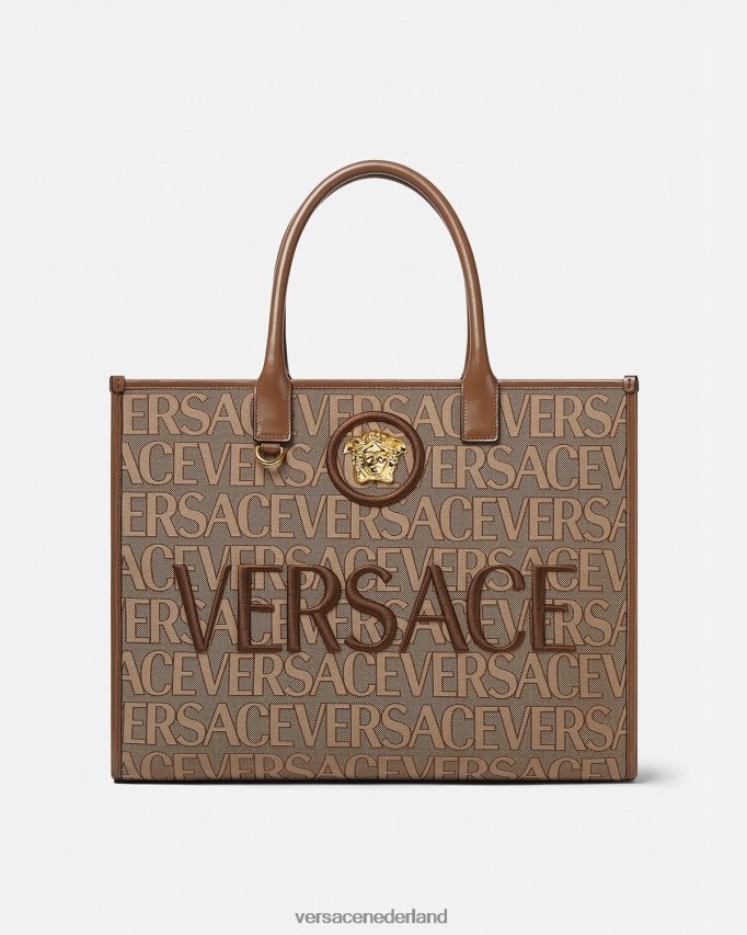 Versace allover grote draagtas vrouwen bruin Tassen J2T4F4321