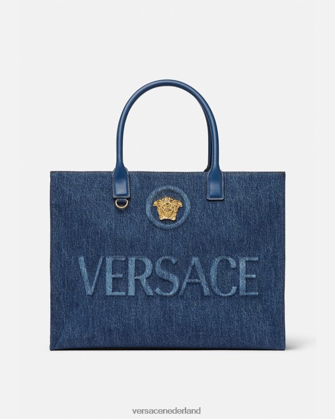 Versace la medusa grote draagtas vrouwen blauw Tassen J2T4F4339