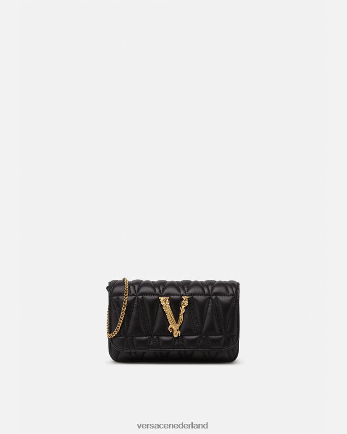 Versace Virtus mini-tasje vrouwen zwart Tassen J2T4F4372